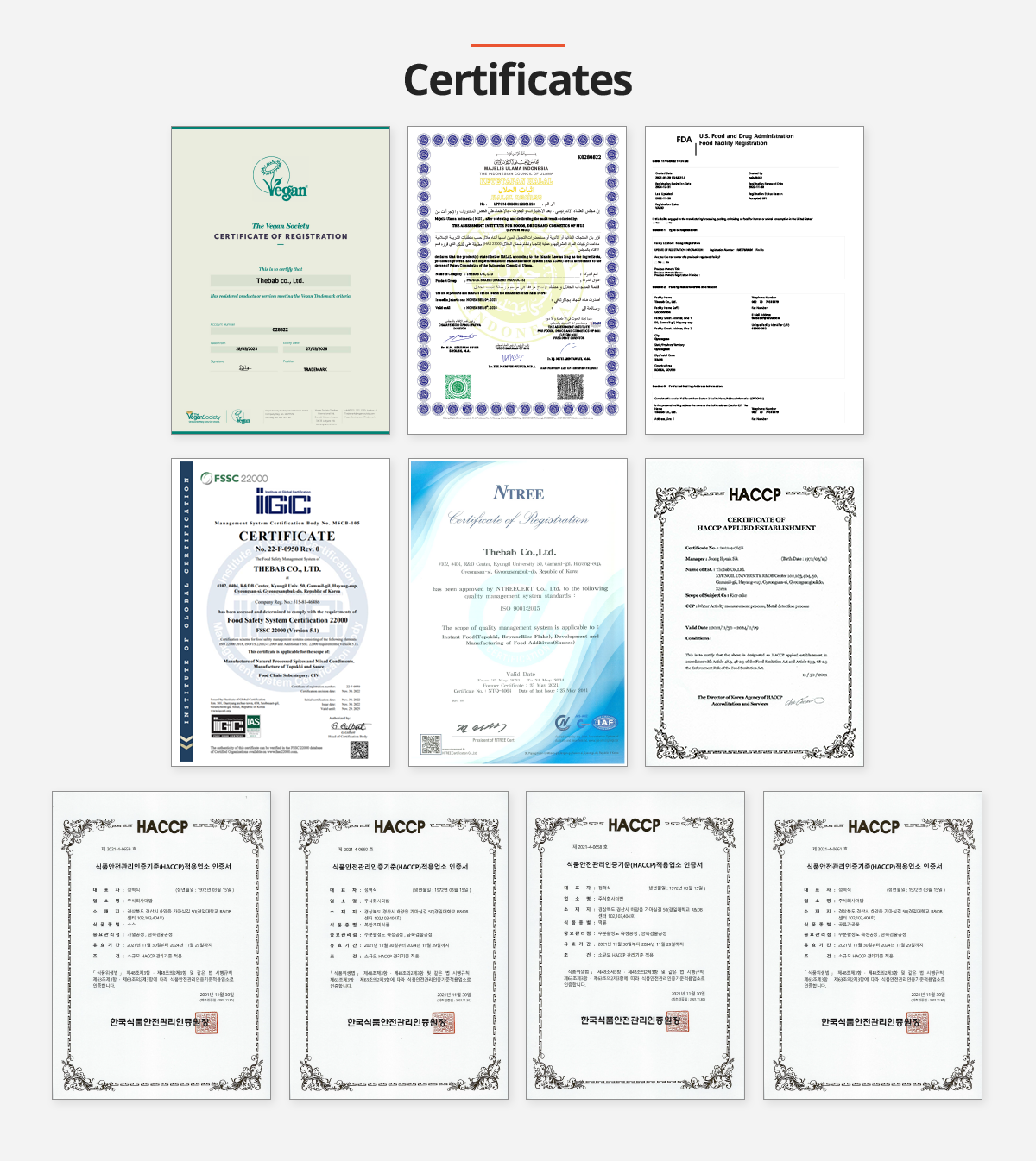 Certificates